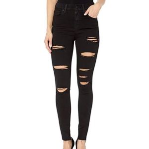 Levi’s mile high super skinny jeans size w26 l28 black distressed basic